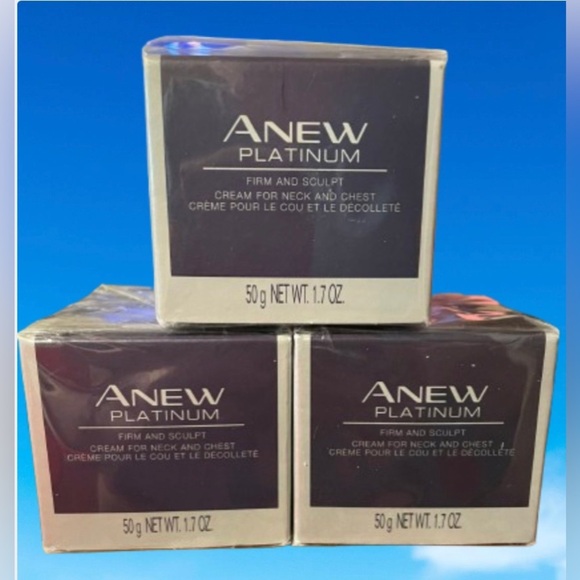 👵🏻 QTY 3 FIRM & SCULPT Cream For Neck and Chest Avon Anew Platinum Sealed - Picture 1 of 4
